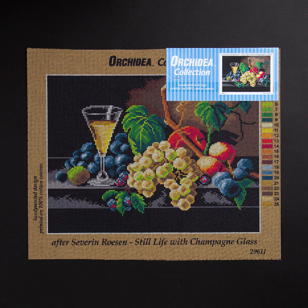 ORCHİDEA 30 x 40 cm Şampanya Kadehi Baskılı Goblen 2961J